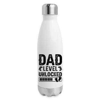 Dad Level Unlocked - 17 oz Insulated Stainless Steel Water Bottle - white - Right