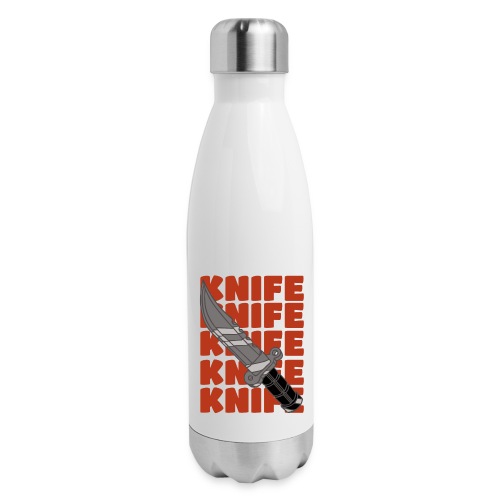 Knife - Design with repeated text and a Knife - 17 oz Insulated Stainless Steel Water Bottle