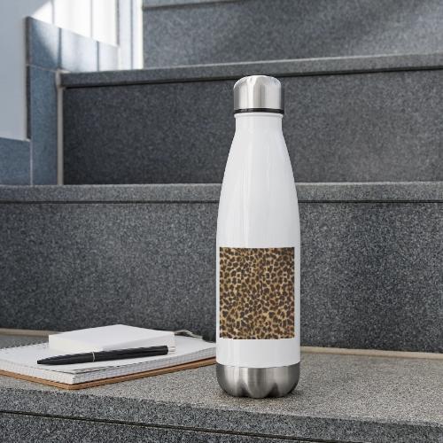 dark shaded leopard pattern - 17 oz Insulated Stainless Steel Water Bottle