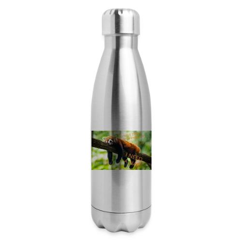 Fox napping meme - 17 oz Insulated Stainless Steel Water Bottle