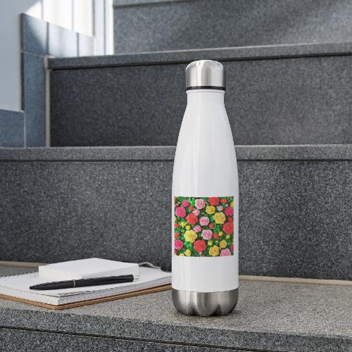 Floral print, colors in rose flowers, nature - 17 oz Insulated Stainless Steel Water Bottle