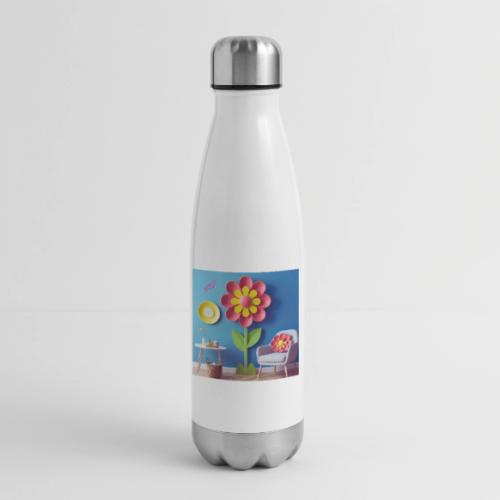 Flower design and harmony of environmental well-be - 17 oz Insulated Stainless Steel Water Bottle