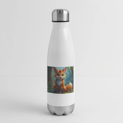 Magical fantasy fox in enchanted forest scene - 17 oz Insulated Stainless Steel Water Bottle
