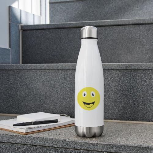 Yellow Happy Face Print - 17 oz Insulated Stainless Steel Water Bottle