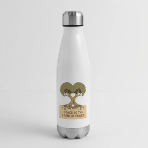 Peace To The Land Of Peace Tree Heart - 17 oz Insulated Stainless Steel Water Bottle
