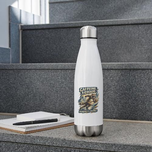 Funny Caffeine Chaos Raccoon Coffee Lover Morning - 17 oz Insulated Stainless Steel Water Bottle