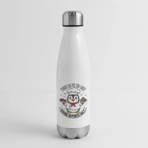 cute Penguin Chef-Funny Cartoon Daily Happiness - 17 oz Insulated Stainless Steel Water Bottle