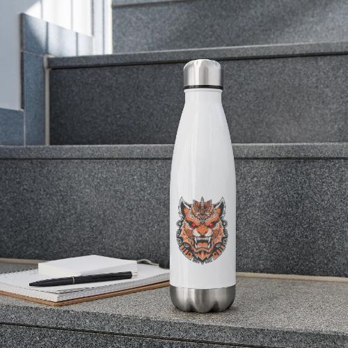 Tribal Demon Wolf Mask - 17 oz Insulated Stainless Steel Water Bottle