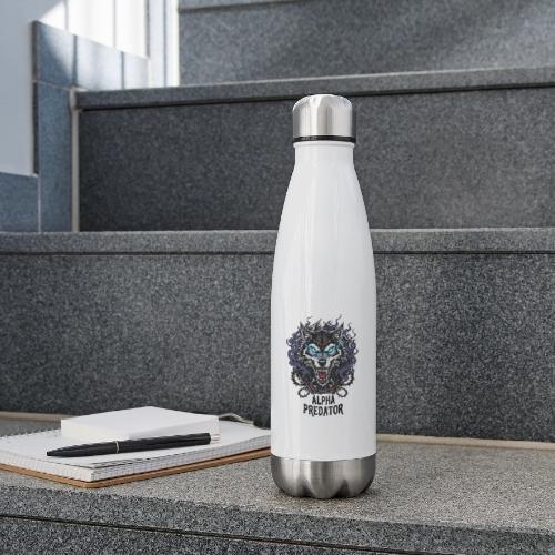 Alpha Predator Wolf Fierce Neon Eyes - 17 oz Insulated Stainless Steel Water Bottle