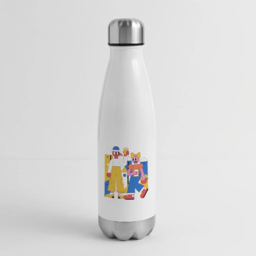 Bold Geometric Duo Pop Art - 17 oz Insulated Stainless Steel Water Bottle