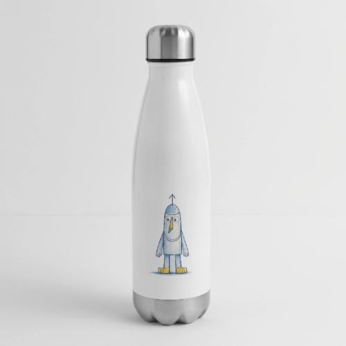 Funny Doodle Bird Character - 17 oz Insulated Stainless Steel Water Bottle