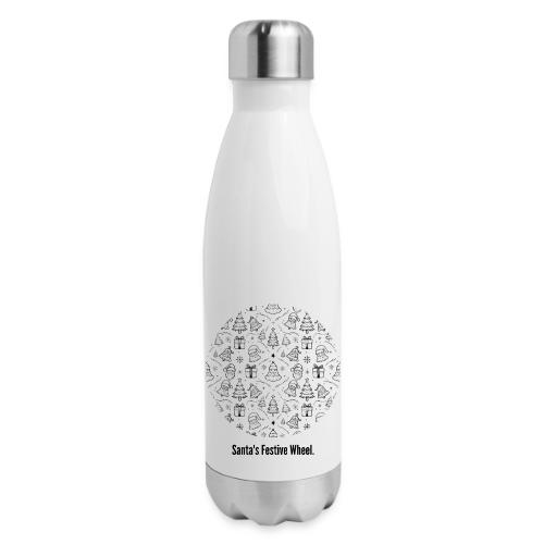 Santa's Festive Wheel T-Shirt - 17 oz Insulated Stainless Steel Water Bottle