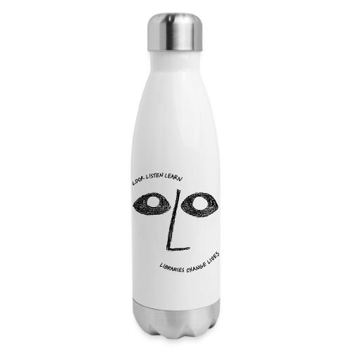 Vintage ALA: Libraries Change Lives Face - 17 oz Insulated Stainless Steel Water Bottle