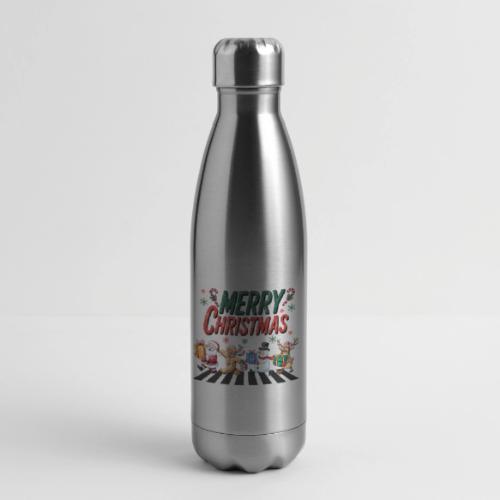 Christmas Collection Merry Christmas Crossing #1 - 17 oz Insulated Stainless Steel Water Bottle