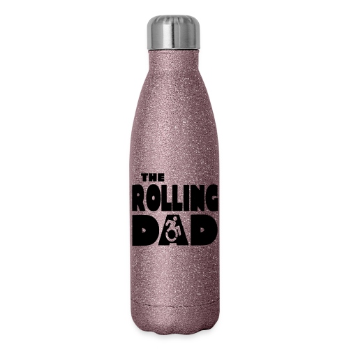 Rolling dad in a wheelchair - Insulated Stainless Steel Water Bottle