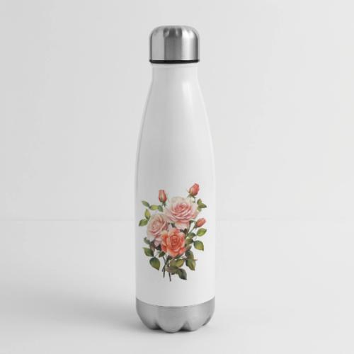 Pink Roses - 17 oz Insulated Stainless Steel Water Bottle