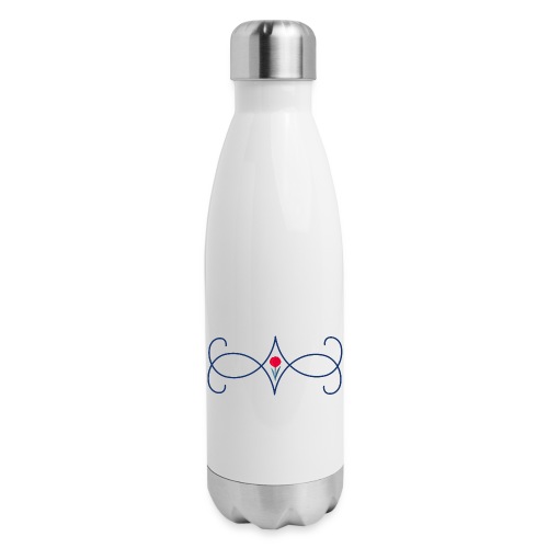 tulip flower with swirls element - 17 oz Insulated Stainless Steel Water Bottle