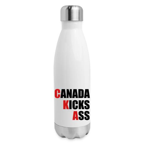 Canada Kicks Ass Vertical - 17 oz Insulated Stainless Steel Water Bottle
