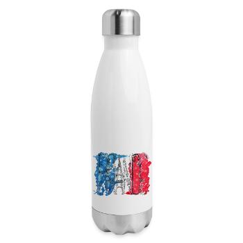 France icons - 17 oz Insulated Stainless Steel Water Bottle - white - Right
