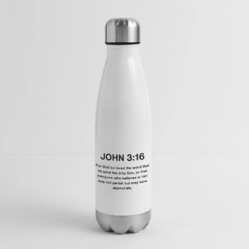 John 3:16 Christian Apparel – Bible Verse Clothing - 17 oz Insulated Stainless Steel Water Bottle