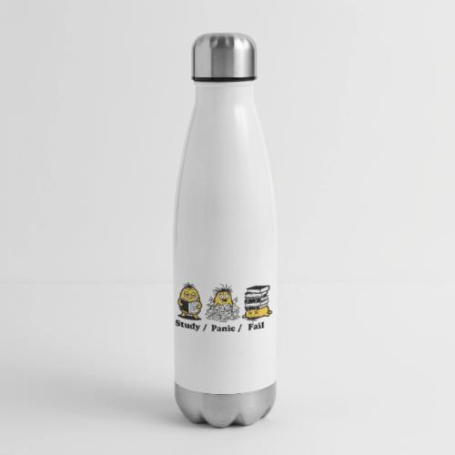 Funny Student Study Panic Fail Back To School - 17 oz Insulated Stainless Steel Water Bottle