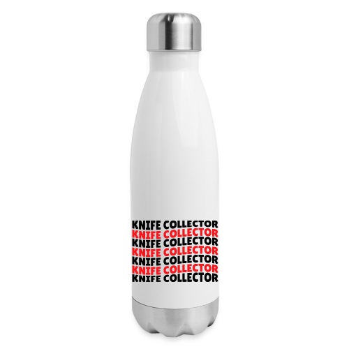 KNIFE COLLECTOR Repeated Wavy Text Design Knives - 17 oz Insulated Stainless Steel Water Bottle