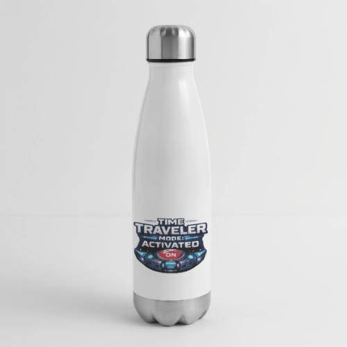 Time Traveler Mode – Futuristic Neon Sci-Fi Tee - 17 oz Insulated Stainless Steel Water Bottle