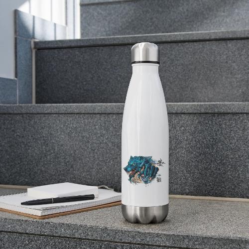 Blue Wolf Graffiti Street Art - 17 oz Insulated Stainless Steel Water Bottle