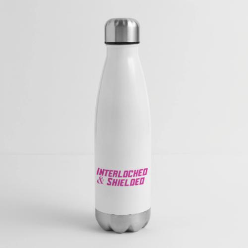 INTERLOCKED & SHIELDED - FUCHSIA DESIGN - 17 oz Insulated Stainless Steel Water Bottle