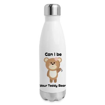 Can I be your Teddy Bear - 17 oz Insulated Stainless Steel Water Bottle - white - Right
