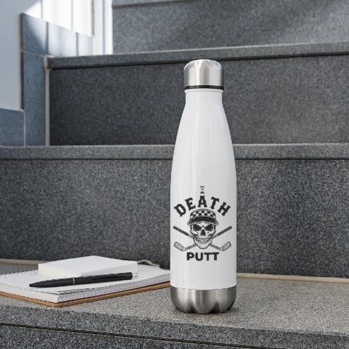 DEATH PUTT - Gothic Golf Gift Tee - Skull & Putter - 17 oz Insulated Stainless Steel Water Bottle