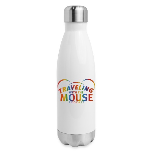TravelingWithTheMouse logo transparent Rainbow Cr - Insulated Stainless Steel Water Bottle