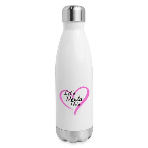 Let's Doula This, LLC Logo with Pink heart - Insulated Stainless Steel Water Bottle