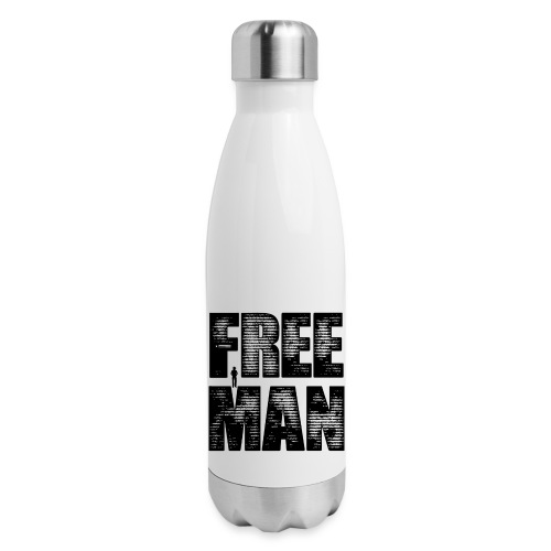FREE MAN - Black Graphic - Insulated Stainless Steel Water Bottle