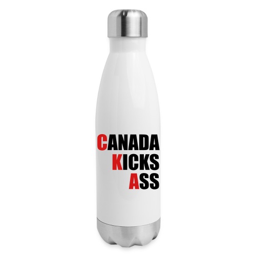Canada Kicks Ass Vertical - Insulated Stainless Steel Water Bottle