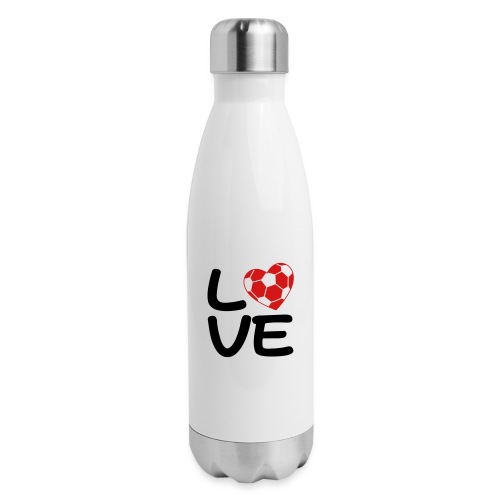 Soccer Love - 17 oz Insulated Stainless Steel Water Bottle