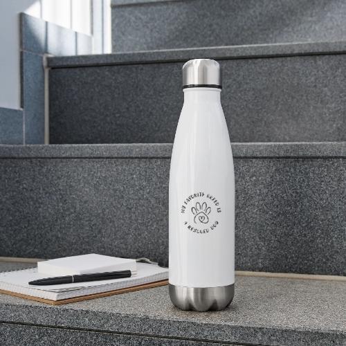 Favorite breed? Rescued dog! - 17 oz Insulated Stainless Steel Water Bottle