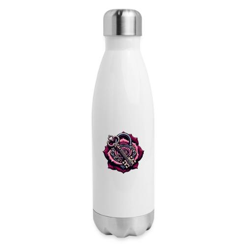 You Hold the Key to My Heart Rose Lock T-Shirt - 17 oz Insulated Stainless Steel Water Bottle