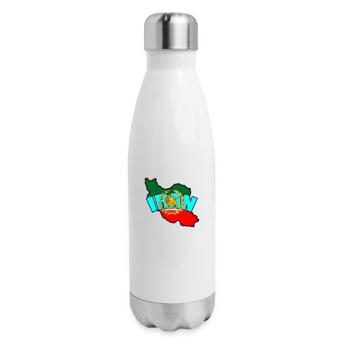 Iran Map Lion Sun - 17 oz Insulated Stainless Steel Water Bottle