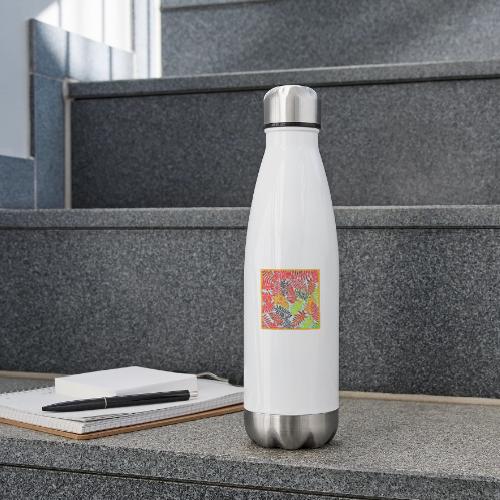 Chic Leaves Artistic Spectrum - 17 oz Insulated Stainless Steel Water Bottle