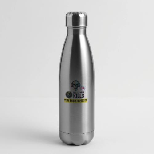 Collectivism Kills Transparent -black font - 17 oz Insulated Stainless Steel Water Bottle
