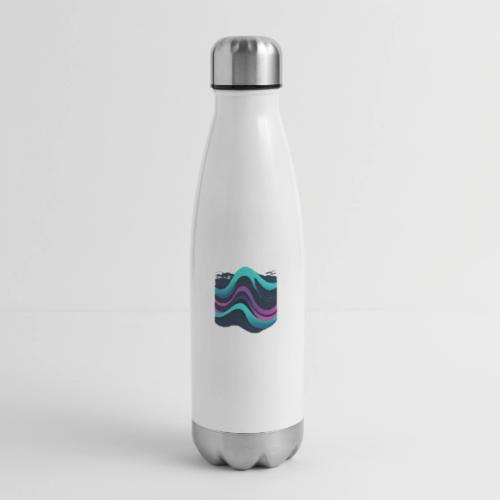 Abstract Wavy Ocean Pattern - 17 oz Insulated Stainless Steel Water Bottle