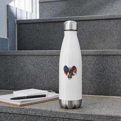 American Flag Bald Eagle - Helmet - 17 oz Insulated Stainless Steel Water Bottle