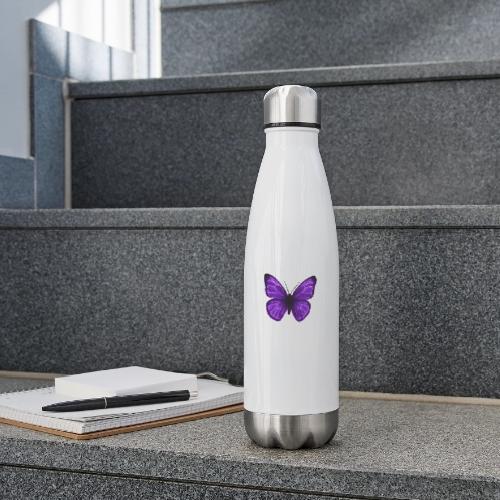 Neon Purple Butterfly - 17 oz Insulated Stainless Steel Water Bottle