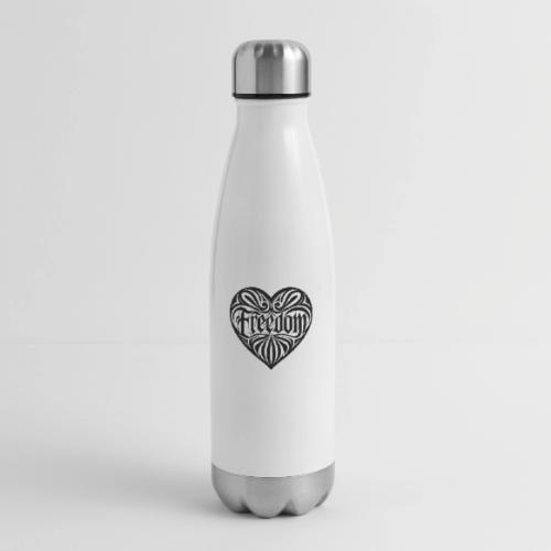 FREEDOM in Heart - 17 oz Insulated Stainless Steel Water Bottle
