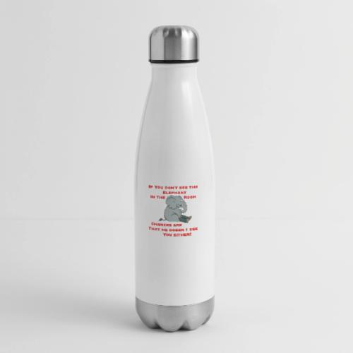 Elephant in the Room Meme - 17 oz Insulated Stainless Steel Water Bottle