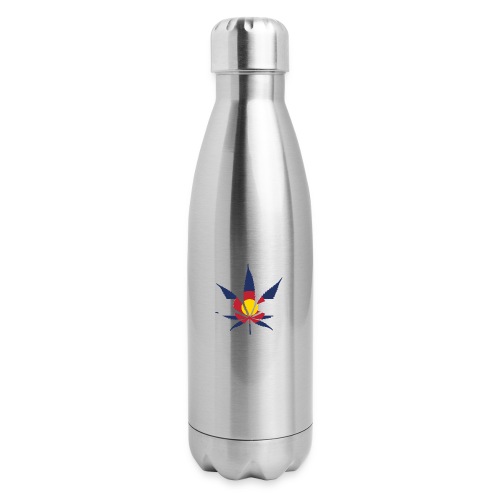 Colorado Pot Leaf Flag - 17 oz Insulated Stainless Steel Water Bottle