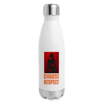 CHOOSE RESPECT - 17 oz Insulated Stainless Steel Water Bottle - white - Right