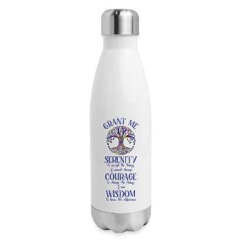 Serenity Prayer with Tree of Life - 17 oz Insulated Stainless Steel Water Bottle - white - Right