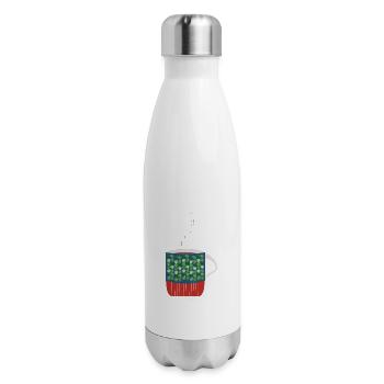 Coffee Leafs Cup - 17 oz Insulated Stainless Steel Water Bottle - white - Right